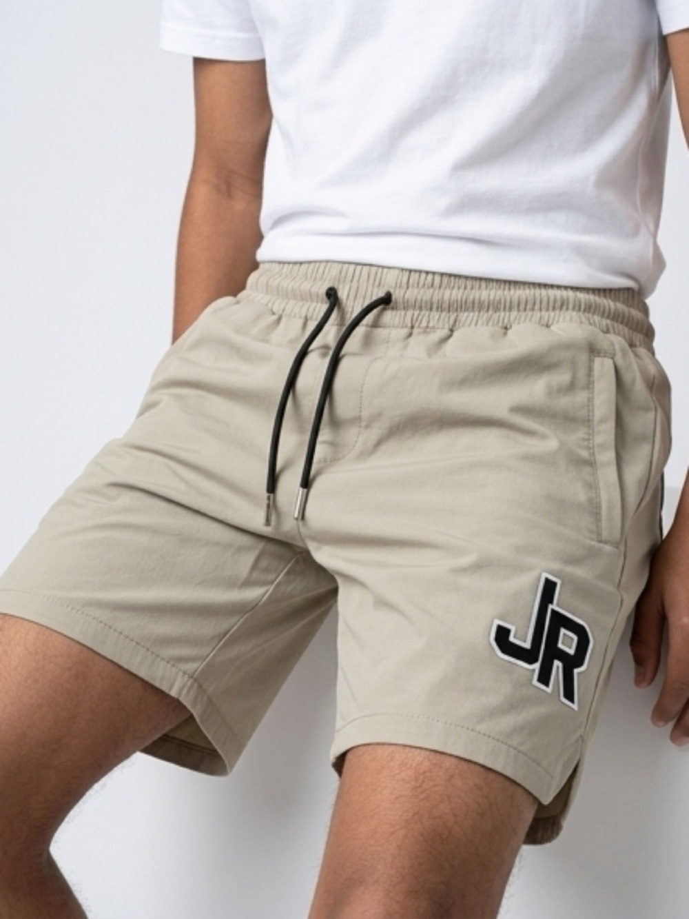 Haus Of JR Kids Athletic Shorts Size 10 Beige/Khaki Zipper Side Pocket NEW